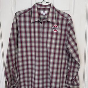 Cutter & Buck Ohio State Plaid Men's Shirt